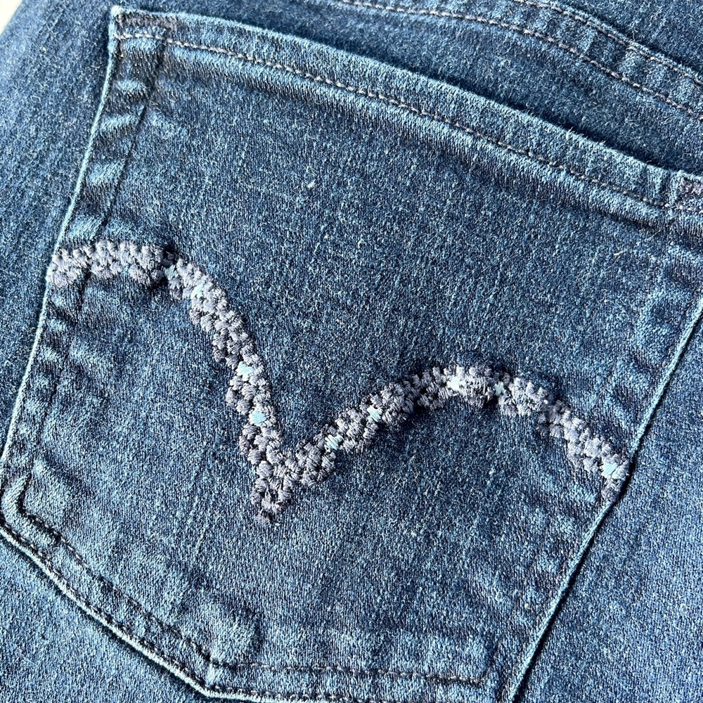 Levi's 505 Jeans Size 14 32x32 Mid Rise Straight Leg Denim Dark Blue - Picture 5 of 5